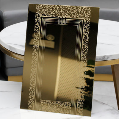 Hoja de acero inoxidable decorativa de color dorado de 1500 mm para cabinas de ascensor