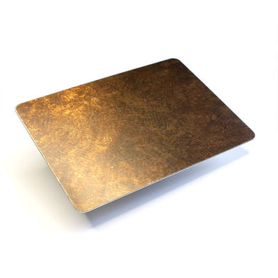 La antigüedad del cobre de 201 colores grabó al agua fuerte la hoja de acero inoxidable 0.3m m para la fabricación