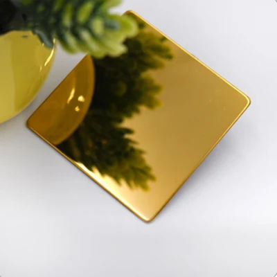 El color oro del titanio cubrió final inoxidable del espejo de la hoja de acero modifica tamaño para requisitos particulares