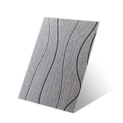 Tectura de grano de madera acabado de relieve panel de acero inoxidable tamaño de corte personalizado 1mm 1.2mm 1,5mm de espesor