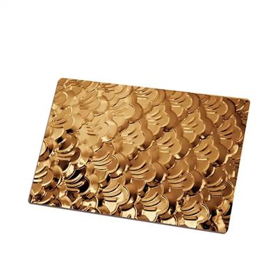 1.5 mm de espesor de oro de acero inoxidable de la hoja 4 * 8 Ft patrón de tallado de acabado en relieve