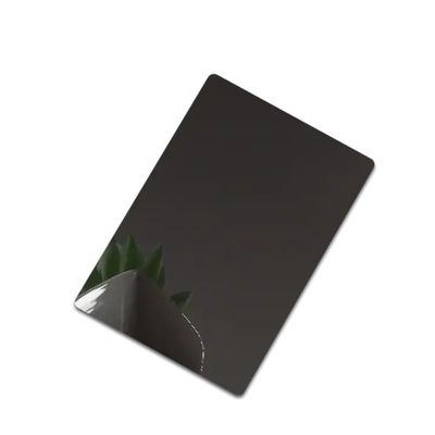 Plata de acero inoxidable de acabado de espejo negro para interiores y exteriores