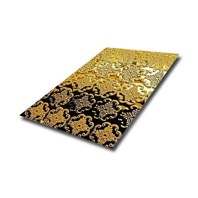 Placas de acero inoxidable de 304 ss 2b/ba/no.4/hL con acabado de oro en relieve