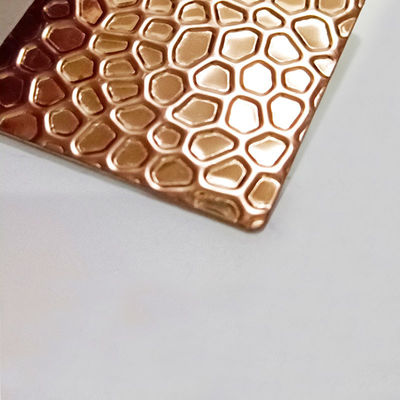 AISI 304 316 PVD color oro rosa panal de abejas placa con patrón textura de acero inoxidable Hoja