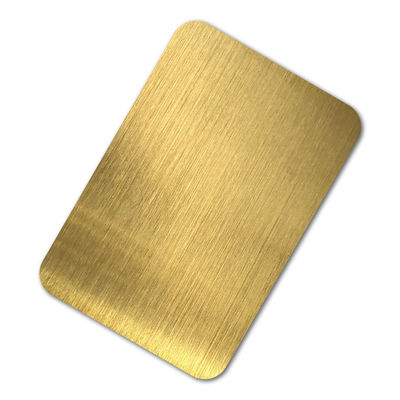 El oro de JIS PVD plateó la hoja de acero inoxidable cepillada 2m m placa de acero inoxidable de 304 rayitas