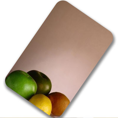 Espejo decorativo inoxidable 202 304 430 4X8 Rose Gold Color de la hoja de acero de Aisi