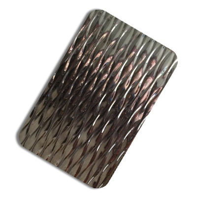Hoja decorativa de acero inoxidable sellada 304 del metal del panel de la onda de agua