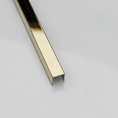 0.24-2m m 316 el color SS del espejo PVD tejan para arreglar el borde de acero inoxidable en forma de &quot;U&quot; de la frontera de la teja