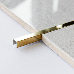 Perfiles de borde de tubo de metal dorado de panel de pared cuadrado en forma de U de ajuste de azulejo de acero inoxidable cepillado decorativo