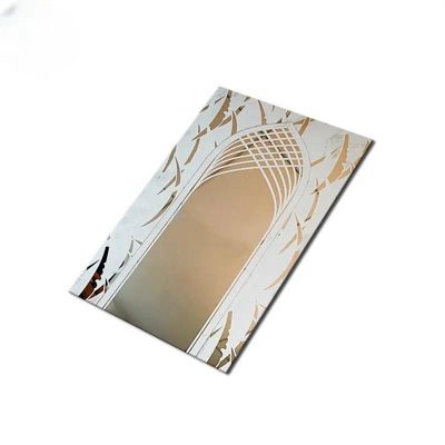 Buen precio Grado 201 304 316 Espejo grabado de acero inoxidable de hoja de patrón personalizado para la puerta del ascensor en línea