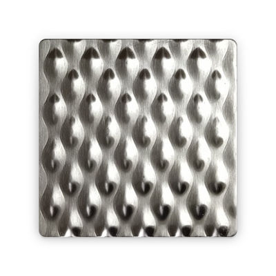 Buen precio 304 de 0,8 mm de espesor con patrón texturizado de gotas de lluvia de chapa de metal en relieve 6WL chapas de acero inoxidable rígidas en línea