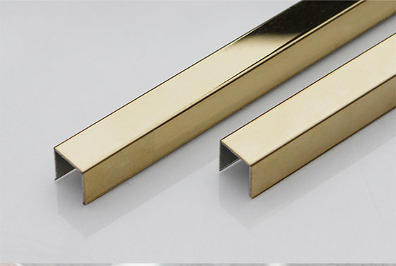 Buen precio Ajuste en forma de &quot;U&quot; de acero inoxidable 0.5mm~3m m del espejo del ajuste 20m m de la teja del oro 316 gruesos en línea
