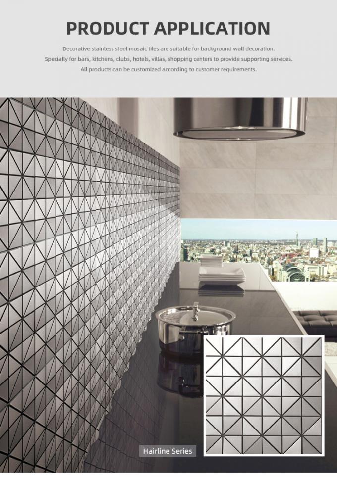 Grado 201 del diseño de Mordem teja de mosaico inoxidable revestida del oro de la rayita de 304 20 x de 20m m para la decoración del cuarto de baño