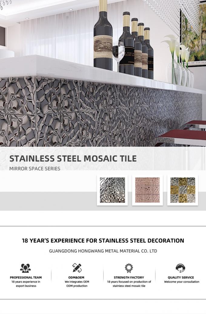 Buena teja de acero inoxidable del modelo de mosaico del grueso 3D de la calidad 304 0.8m m en venta por el metro cuadrado para la decoración de la pared de la cocina