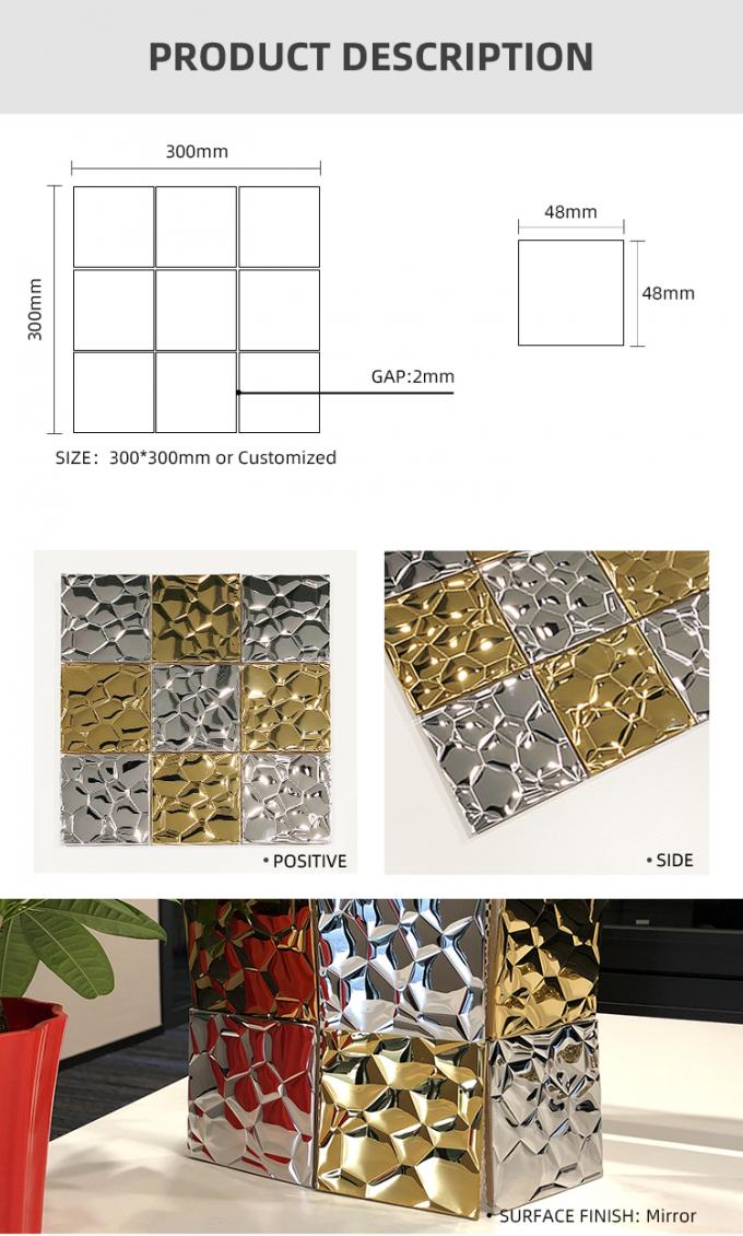 El grupo magnífico 201 del metal mosaico de acero inoxidable del color dual 304 316 cepillado acabó 304 placas inoxidables de las hojas de acero para la decoración