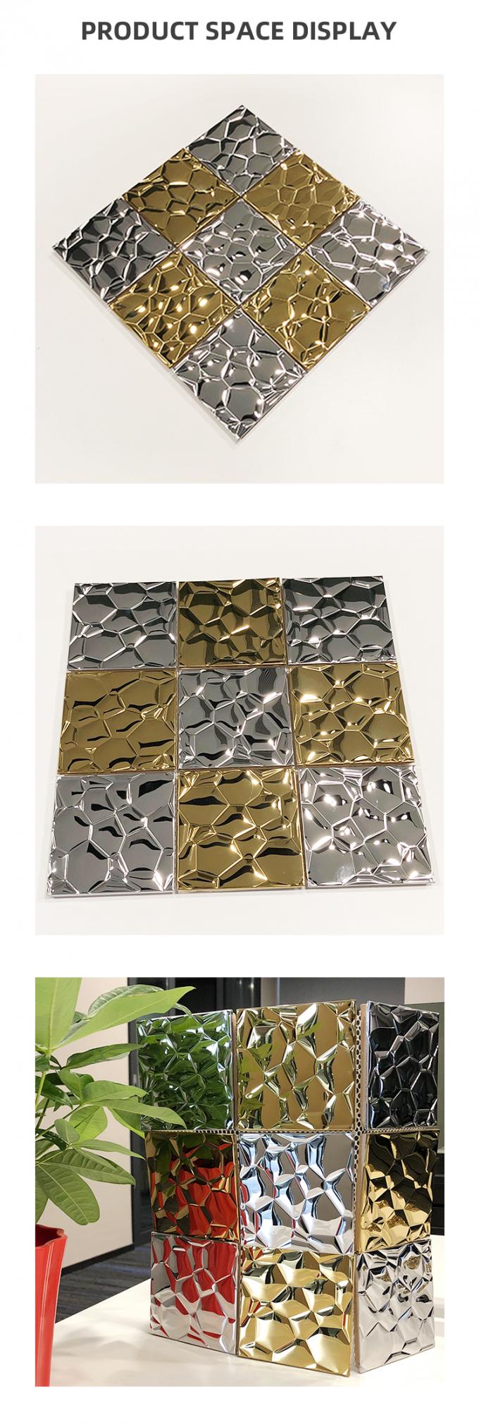 Buena teja de acero inoxidable del modelo de mosaico del grueso 3D de la calidad 304 0.8m m en venta por el metro cuadrado para la decoración de la pared de la cocina
